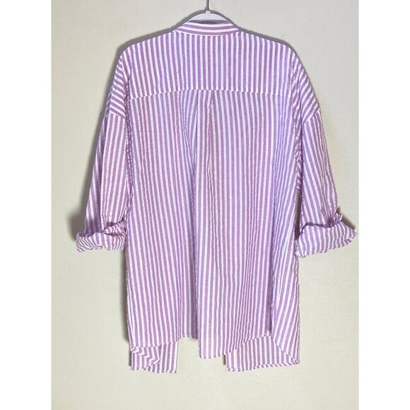 And Now This Striped Shirt Purple & Pink ~ Size 2X or Roomy L ~ Cool Relaxed Fit - Picture 9 of 10